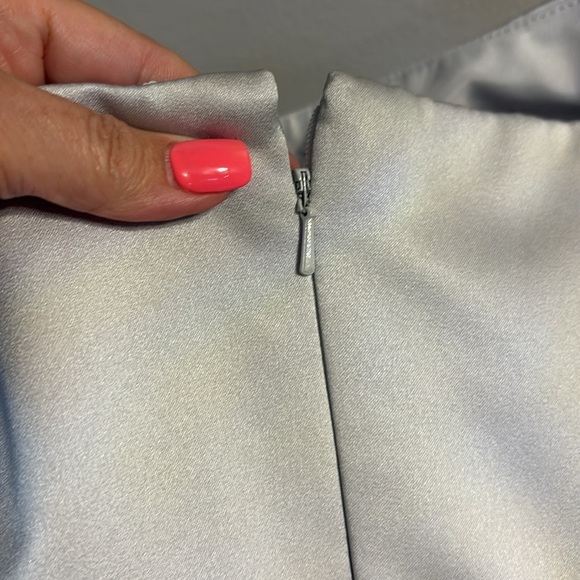 White label Vera Wang Strapless peplum Silver Gown bridesmaid formal wedding 0 - Picture 9 of 15